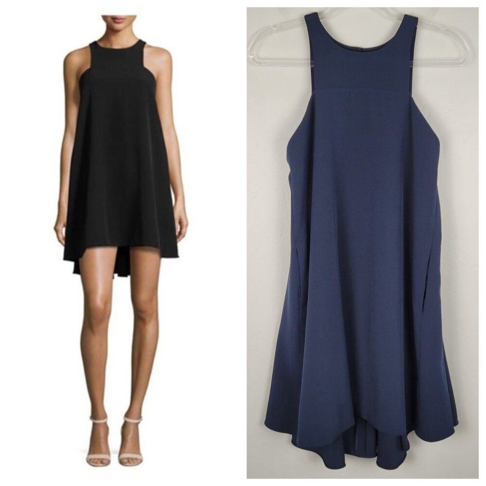Milly Angular Trapeze Dress Cady Italian Fabric Mini Sleeveless Navy Size 2 NWT